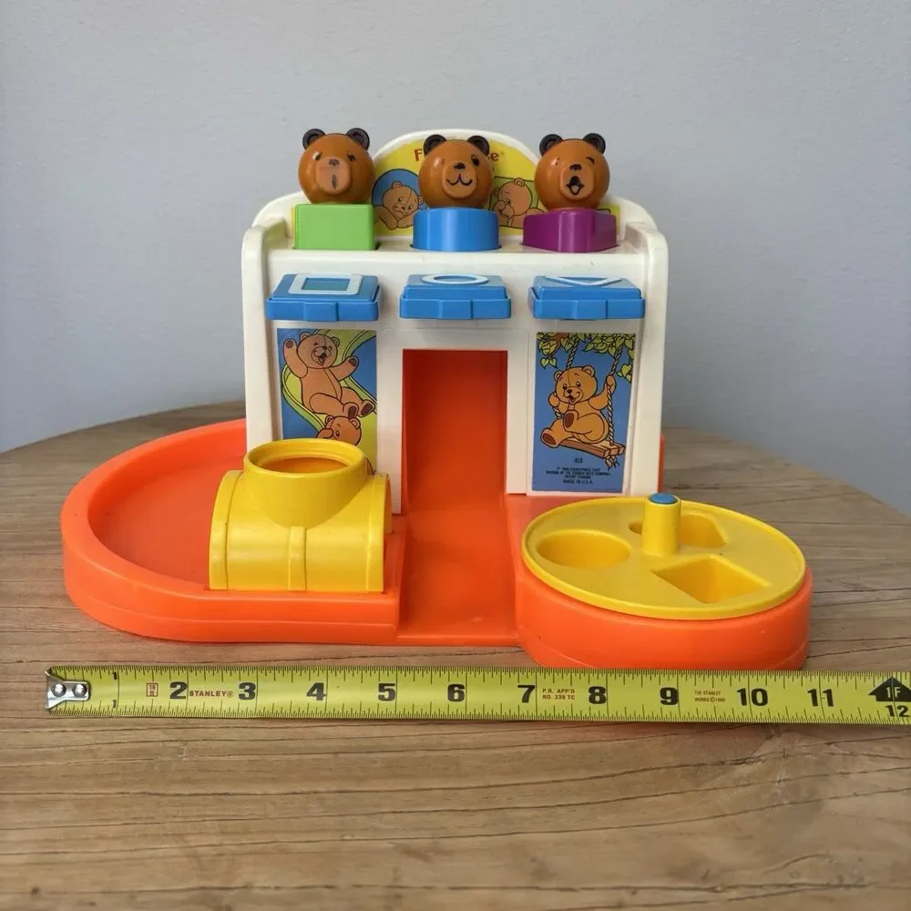 Vtg Fisher Price 1984 Playground 3 Bear Shape Sorter Educational Toy USA Made